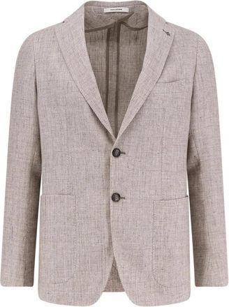 Tagliatore Enkelrijige blazer met twee knopen - Heren - Blazers - Grijs - L - Wol - Jassen