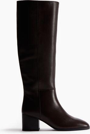 H&M Kniehohe Lederstiefel - Beige