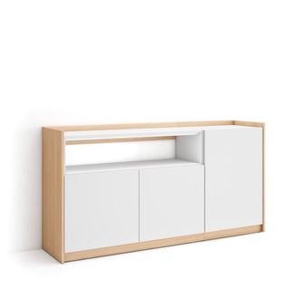 Skraut Home Aparador efecto madera blanco y roble 157x37x80cm