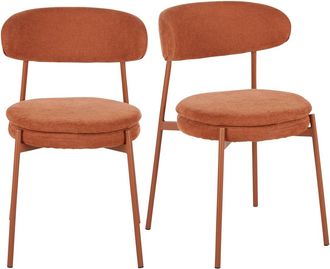 Maisons du monde Set de 2 sillas profesionales de acero naranja