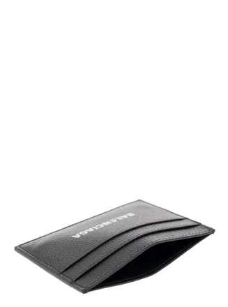 Balenciaga Grained Calf Leather Card Case - Black