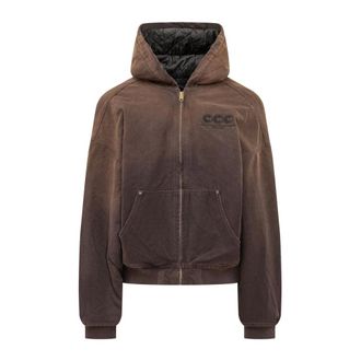 Willy Chavarria Sudadera con Juggernaut Acolchado - Sweatshirts & Hoodies - Hombre - Marr&oacute;n - M