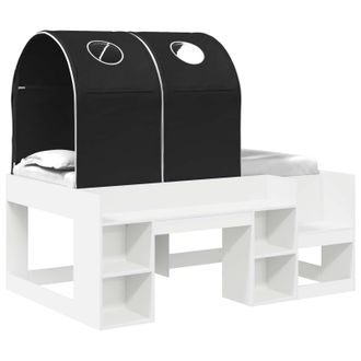 vidaXL Cama Con T&uacute;nel 4 Pcs Blanco Y Negro Madera De Ingenier&iacute;a Vidaxl