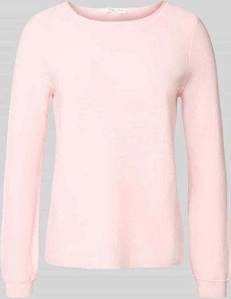 Christian Berg Regular Fit Longsleeve aus reiner Baumwolle in Strick-Optik in Hellrosa, Größe XXL