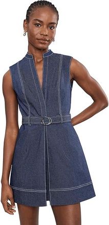 Adrianna Papell Faux Denim Rompers Womens Dress Dark Ink : 16, Cotton/Elastane/Polyester