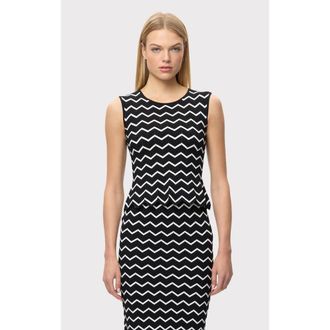 H&eacute;rve L&eacute;ger The Giana Top in Alabaster Black at Nordstrom, Size Xx-Small
