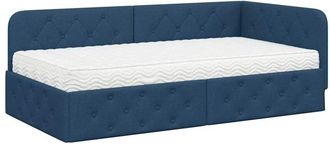 vidaXL Estructura De Cama En Esquina Con Colch&oacute;n Azul 90 X 200 Cm Tela Vidaxl