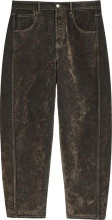 Jacquemus Le De N&icirc;mes Mirada Flocked Barrel-leg Jeans - Khaki - 36 (W36 / XL)