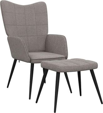 vidaXL Sedia Relax Con Sgabello Tortora In Tessuto - Vidaxl