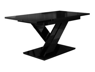 Mirjan24 Mobilier1 - Mesa Goodyear 103, Negro Brillante, 76x80x140cm, Alargamiento, Aglomerado Laminado