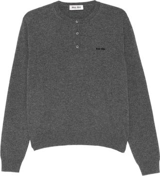 Miu Miu Button Logo Sweater