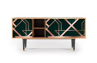 StoryZ Mueble de TV verde 3 puertas L 150 cm