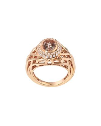 House of Brilliance Haus Of Brilliance 14K Rose Gold 1.79 Ct. Tw. Diamond & Lab-Grown Morganite Cocktail Ring