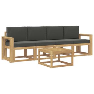 vidaXL Conjunto De Sof&aacute;s De Exterior 5 Pcs Blanco Y Antracita Vidaxl