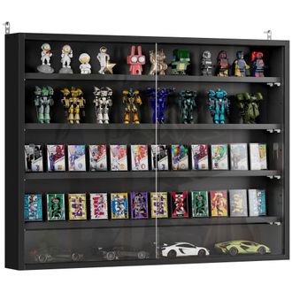 HOMCOM Vitrina de Pared 80x9.5x60 cm Negro