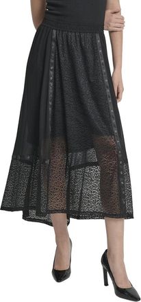 DKNY Overlay Leopard Skirt