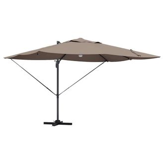 Berkfield Home Cantilever Umbrella - Taupe Taupe Fabric Large Height-Adjustable