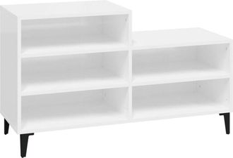 vidaXL Vidaxl - Mueble zapatero madera contrachapada blanco brillo 102x36x60 cm