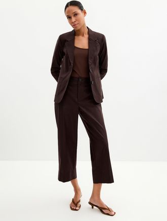 Contemporaine Womens Stretch satiny cropped pant Fit: Wide leg, high rise