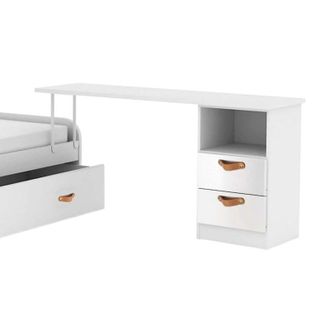 Muemue Escritorio + Cajonera Aglomerado Blanco Cuero 76,5x150x45cm