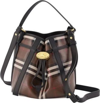 Burberry Ll Mini Drawstring Ysa Schoudertas - Dames - Schoudertassen - Bruin - ONE Size - Katoen - Tassen