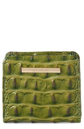 Brahmin Jane Croc Embossed Leather Bifold Wallet in Olive at Nordstrom