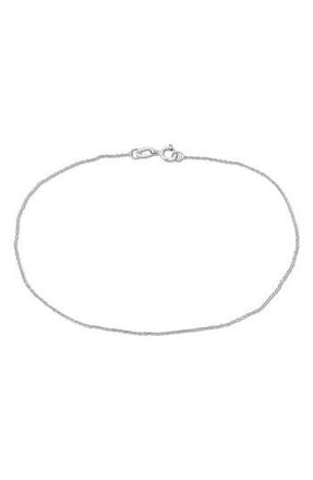 Delmar Dainty Curb Link Bracelet in White Gold at Nordstrom Rack