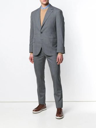 Brunello Cucinelli Mens Gray Tailored Trousers With Button Detail