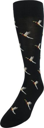 Trafalgar Store Birds of a Feather Mercerized Cotton Mid-Calf Socks in Black at Nordstrom