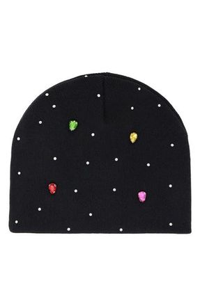 mnml Embellished Cotton Beanie in Black at Nordstrom