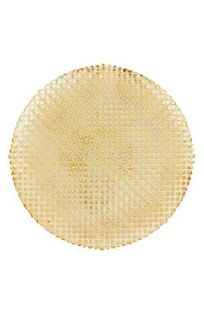 Vietri Rufolo Glass Basketweave Large Round Platter in Gold at Nordstrom
