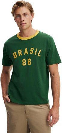 Cotton On Mens Everyday Fit Graphic T-Shirt in Racing Green Brasil 88 at Nordstrom, Size X-Large