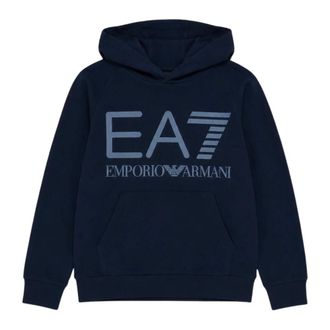 Emporio Armani Hooded Sweatshirt - male - Emporio Armani - Kids Sweatshirts - Blue - 12 Y - Kids