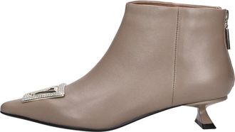 Emanuelle Vee Emanuelle VEE - Dames - Laarzen met Hak - Beige - 36 EU - Leer - Schoenen