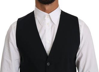 Dolce & Gabbana Virgin Wool Formal Vest - Black