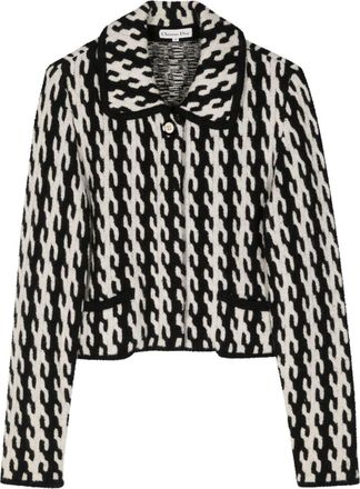 Dior houndstooth wool jacket - women - Wool - One Size - Black