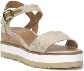 Lucky Brand Tema Platform Wedge Sandal in Natural/Plat at Nordstrom Rack, Size 6.5