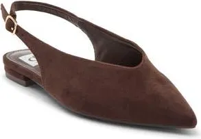Dolce Vita Empress Pointed Toe Slingback Flat in Brown Faux Suede at Nordstrom Rack, Size 9.5