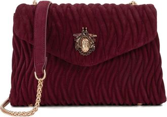 Dune London Darling Matelassé Suede Crossbody Bag in Burgundy at Nordstrom