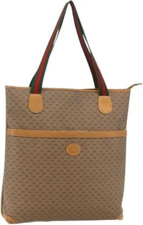 Gucci Pre-owned Vintage Tote Bag - Dames - Vintage Shopper - Beige - ONE Size - Leer - Vintage