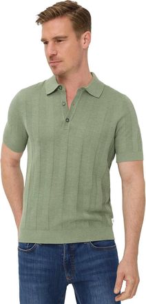 Brax Brax poloshirt groen katoen gestreept normale fit