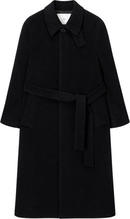 Dunst Belted Cashmere Mac Coat - Dames - Mantels - Zwart - Maat: XL Kasjmier