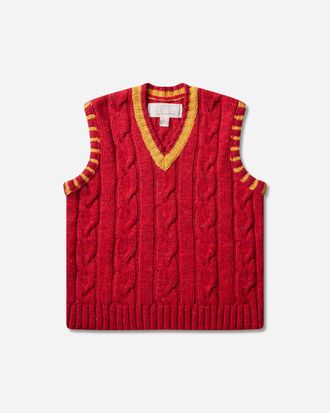 ERL Cable Knit Vest Red