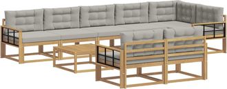 vidaXL Conjunto De Sof&aacute;s De Exterior 9 Uds. Blanco Y Gris Claro Vidaxl