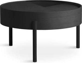 Woud Arc Couchtisch &Oslash; 66 cm H 38 cm, Esche schwarz lackiert