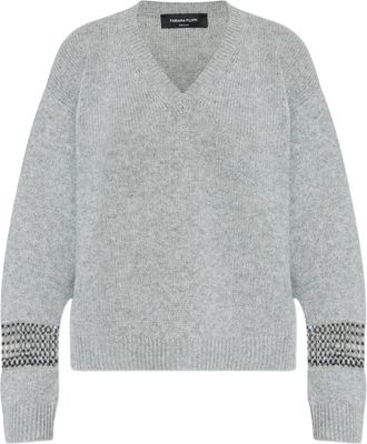Fabiana Filippi V-neck sweater - women - Wool/Silk/Cashmere - 42 - Grey