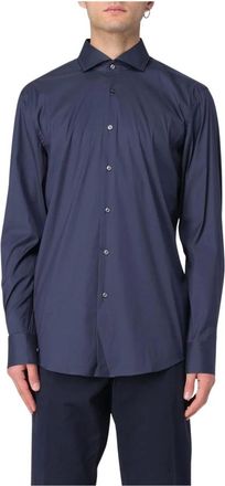 HUGO BOSS Overhemden, Heren, Blauw, XL, Classic Fit Long Sleeve Shirt
