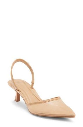 Open Edit Cammie Kitten Heel Slingback Pump in Beige Nude at Nordstrom Rack, Size 8.5