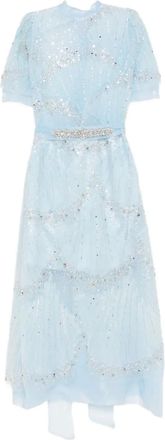 Miau by Clara Rotescu Abito midi con cristalli - Blu