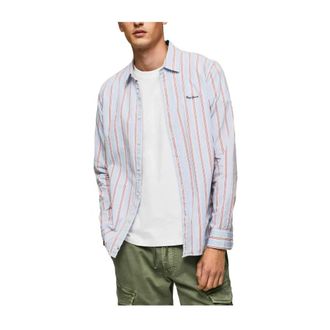 Pepe Jeans London Alledaagse t-Overhemd - Heren - Casual Overhemden - Blauw - L - Katoen - Overhemden